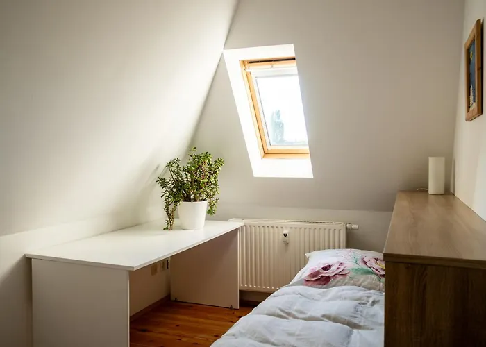 Апартаменты Doppelhaus- Schleussig , Moderner Altbau Dachetage Mit 2 Schlafzimmern Und Separatem Zusatzzimmer , Parkplatz - Balkon - Kamin - Eicheparkett - Arbeitsplatz